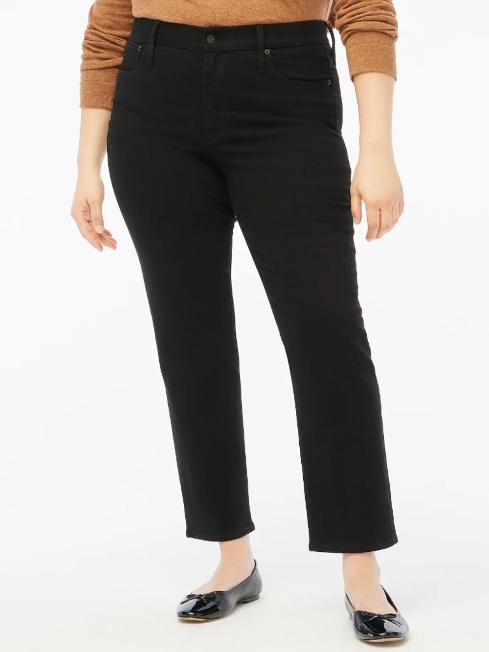 J. Crew All Day Stretch Essential Straight Leg Jeans Black Plus Size 35 NWOT